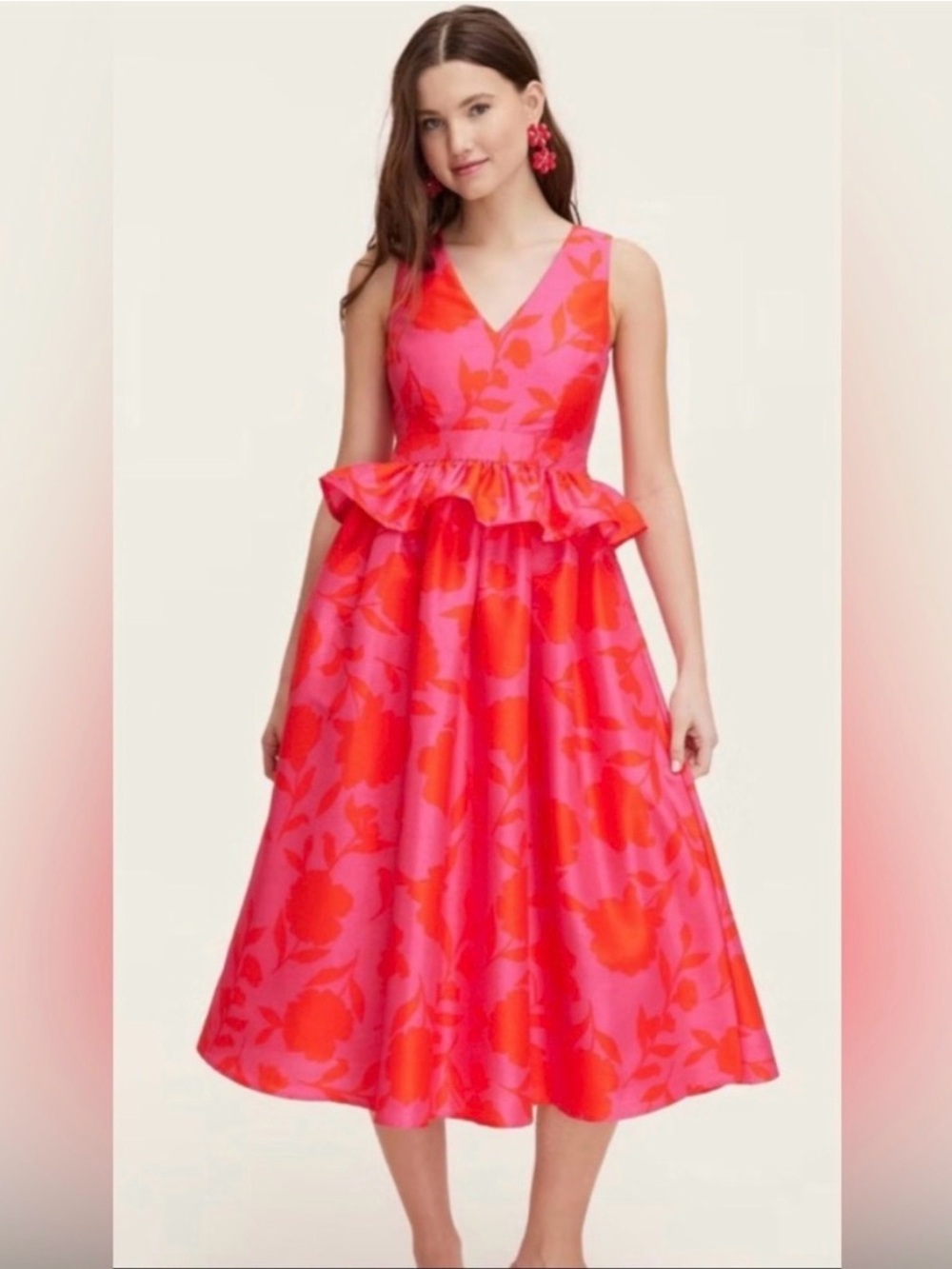 Kate Spade XTarget Classic Rose Peplum Midi Dress - Size 00 NWOT